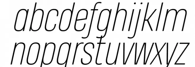 Heading Pro Trial Thin Italic フォント 小文字