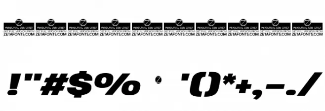 Heading Pro Wide Trial Black Italic Font OTHER CHARS