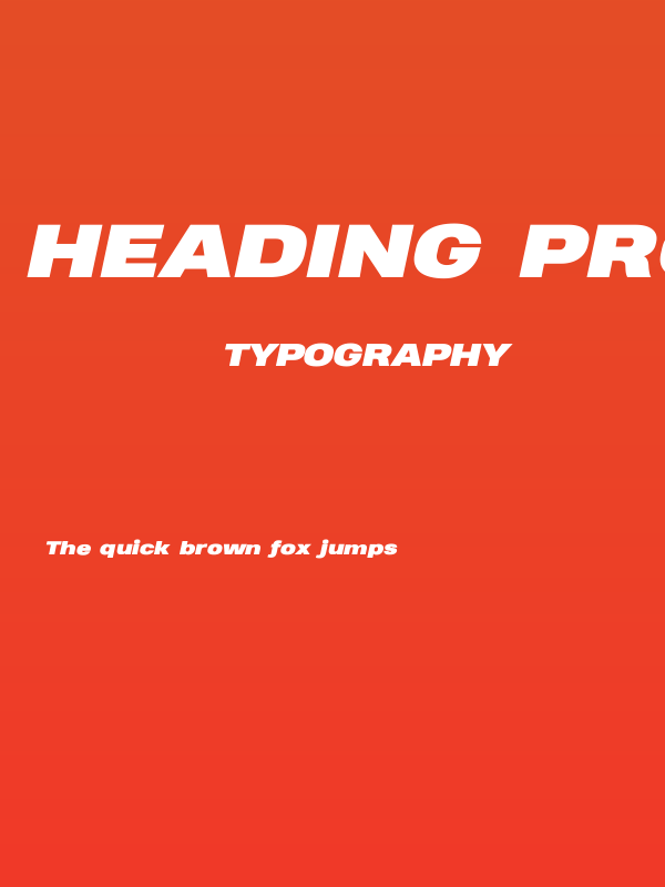 Heading Pro Wide Trial Black Italic Poster