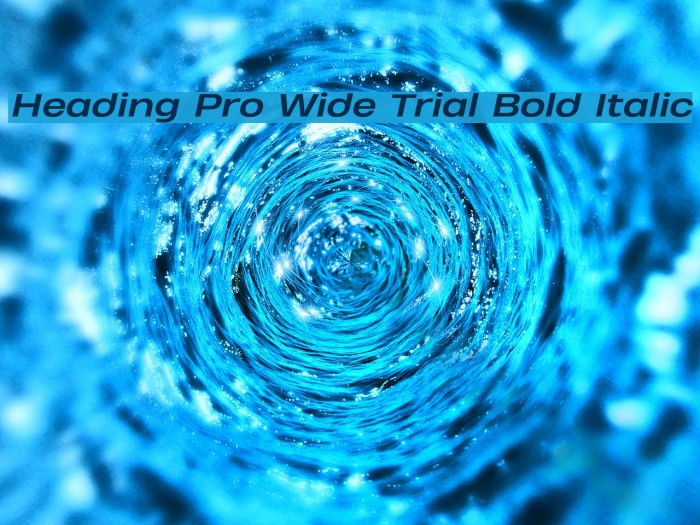 Heading Pro Wide Trial Bold Italic Example 2