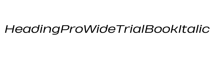 Heading Pro Wide Trial Book Italic  لخطوط تنزيل
