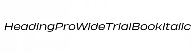 Heading Pro Wide Trial Book Italic  Fuentes Gratis Descargar