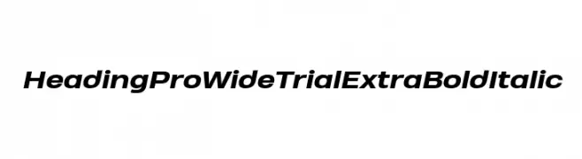 Heading Pro Wide Trial ExtraBold Italic  font caratteri gratis
