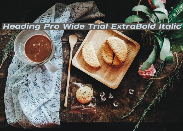 Heading Pro Wide Trial ExtraBold Italic Font examples
