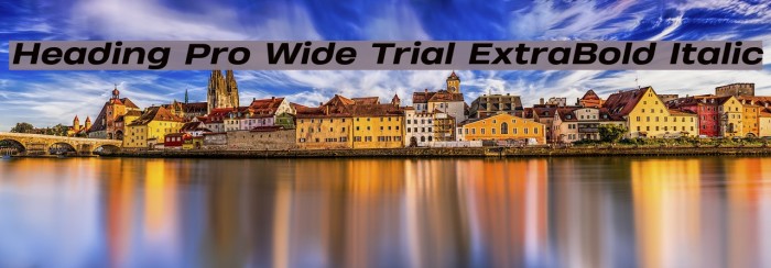 Heading Pro Wide Trial ExtraBold Italic Font examples