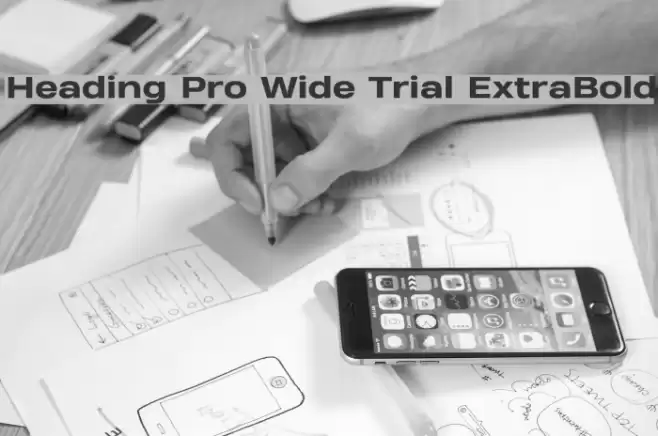 Heading Pro Wide Trial ExtraBold Font examples