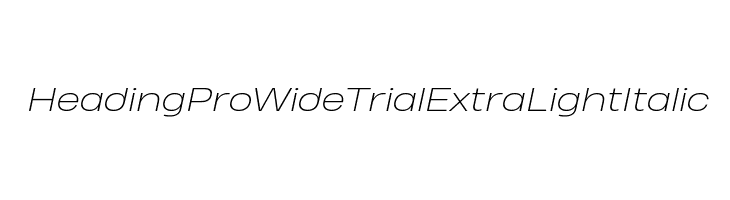 Heading Pro Wide Trial ExtraLight Italic  नि: शुल्क फ़ॉन्ट्स डाउनलोड