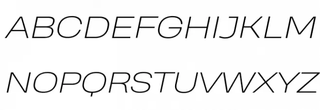 Heading Pro Wide Trial ExtraLight Italic フォント 大文字