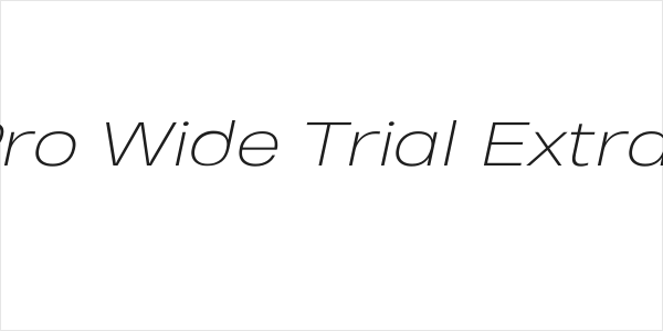 Heading Pro Wide Trial ExtraLight Italic Logo