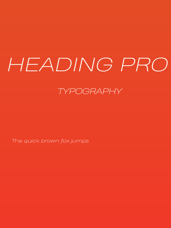 Heading Pro Wide Trial ExtraLight Italic Poster