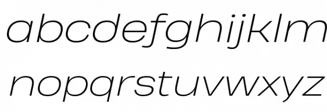 Heading Pro Wide Trial ExtraLight Italic Fonte MINÚSCULAS