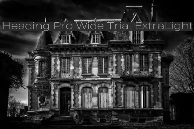 Heading Pro Wide Trial ExtraLight Font examples
