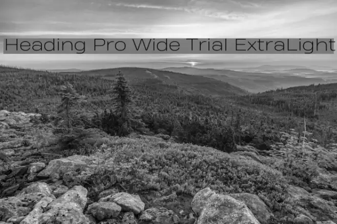 Heading Pro Wide Trial ExtraLight Font examples