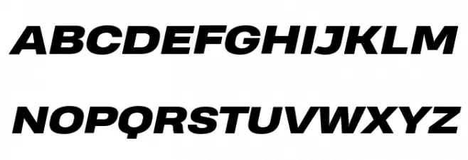 Heading Pro Wide Trial Heavy Italic フォント 大文字