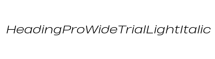 Heading Pro Wide Trial Light Italic  les polices de caractères gratuit tlcharger