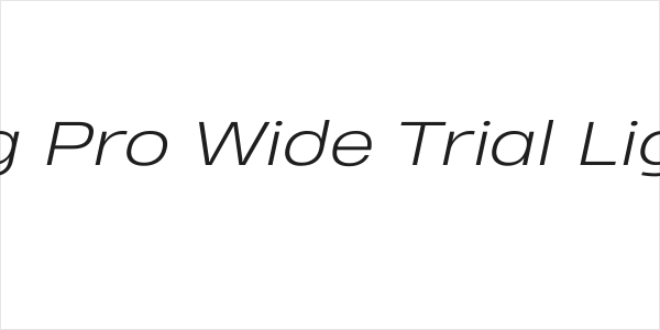 Heading Pro Wide Trial Light Italic Logo