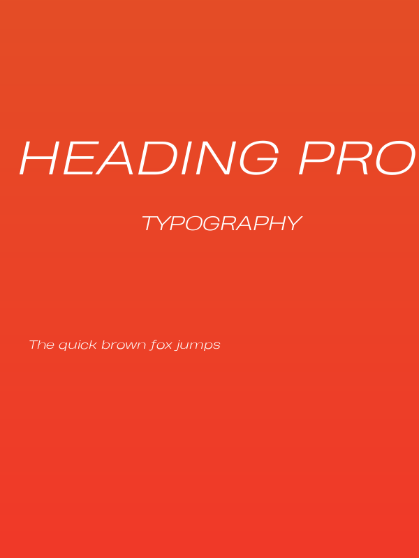 Heading Pro Wide Trial Light Italic Poster