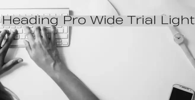 Heading Pro Wide Trial Light Font examples