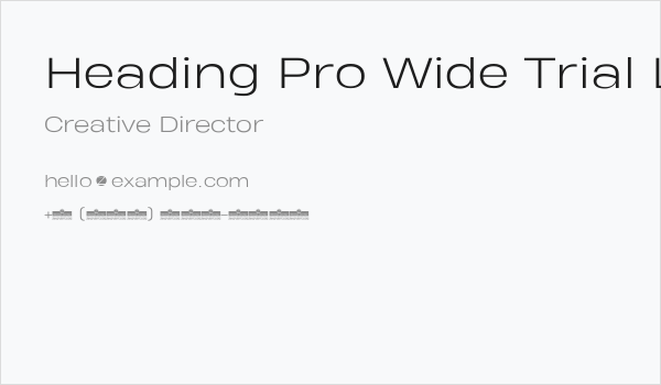 Heading Pro Wide Trial Light Business Card