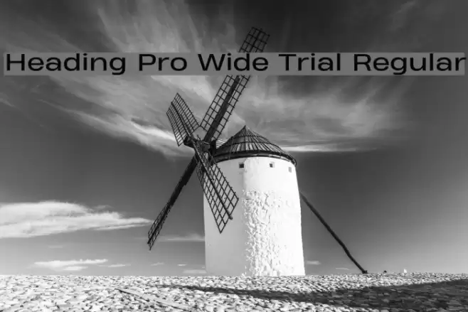 Heading Pro Wide Trial Regular Font examples