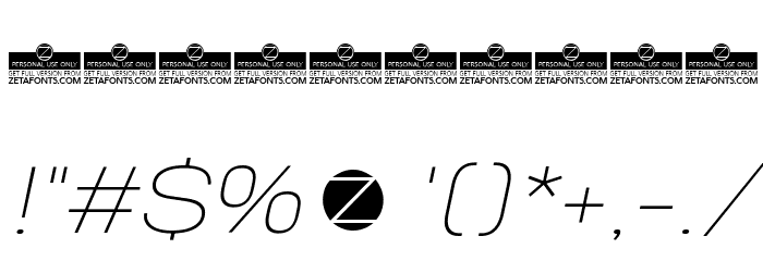 Heading Pro Wide Trial Thin Italic Font OTHER CHARS