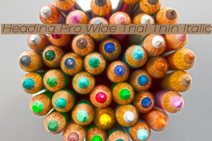 Heading Pro Wide Trial Thin Italic Font examples