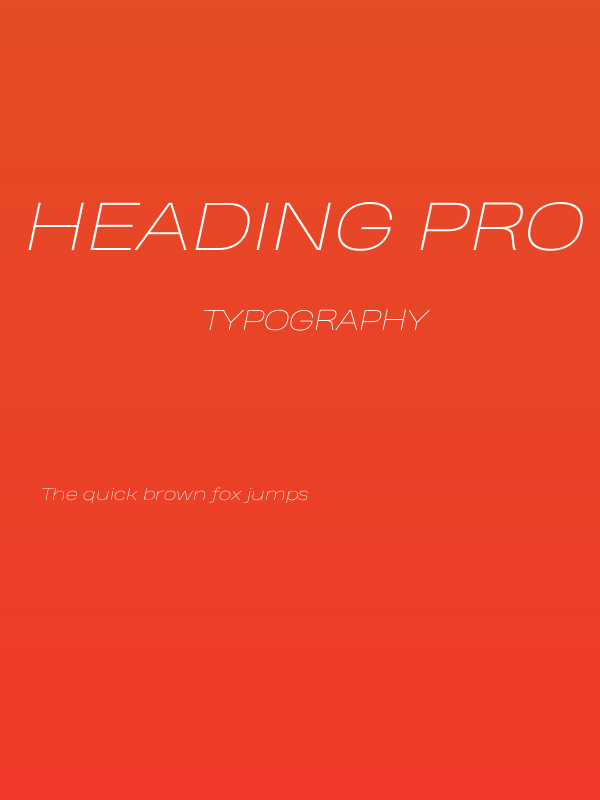 Heading Pro Wide Trial Thin Italic Poster