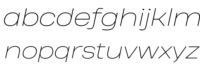Heading Pro Wide Trial Thin Italic Font LOWERCASE