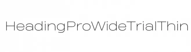 Heading Pro Wide Trial Thin  font caratteri gratis