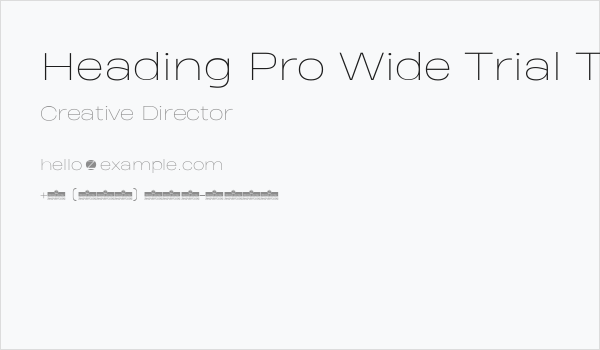 Heading Pro Wide Trial Thin Business Card