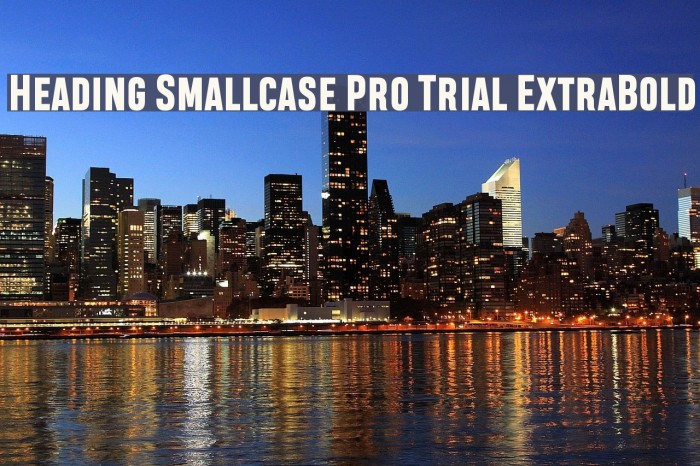 Heading Smallcase Pro Trial ExtraBold Шрифта examples