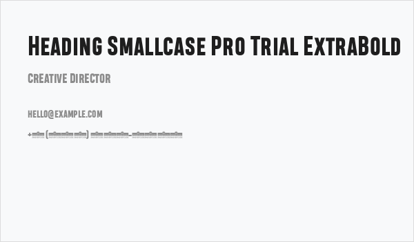 Heading Smallcase Pro Trial ExtraBold Business Card