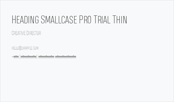 Heading Smallcase Pro Trial Thin Business Card