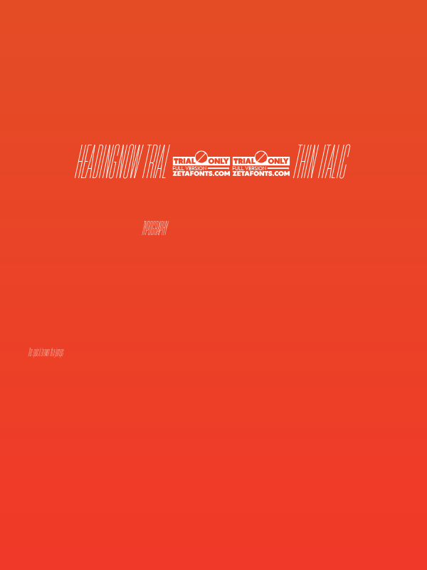 HeadingNow Trial 01 Thin Italic Poster