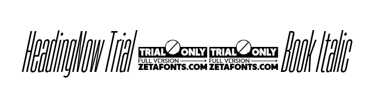HeadingNow Trial 03 Book Italic  font caratteri gratis