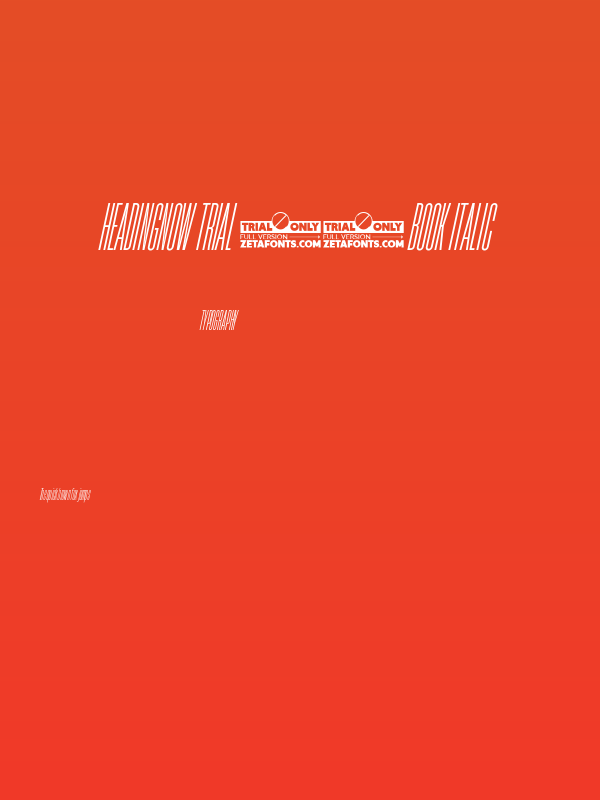 HeadingNow Trial 03 Book Italic Poster