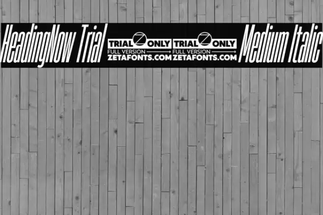 HeadingNow Trial 05 Medium Italic Font examples