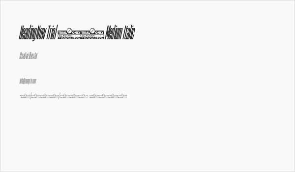 HeadingNow Trial 05 Medium Italic Business Card