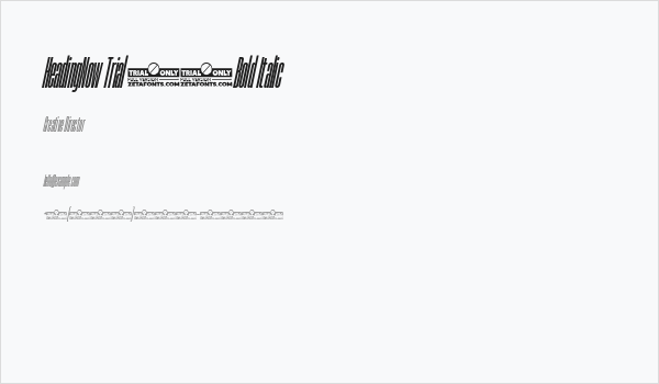 HeadingNow Trial 06 Bold Italic Business Card