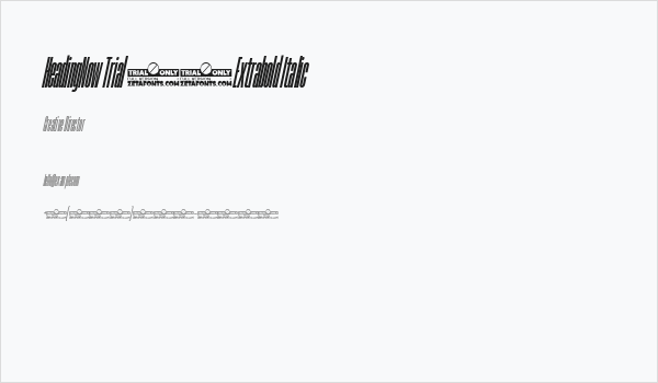HeadingNow Trial 07 Extrabold Italic Business Card