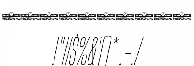 HeadingNow Trial 11 Thin Italic Font OTHER CHARS