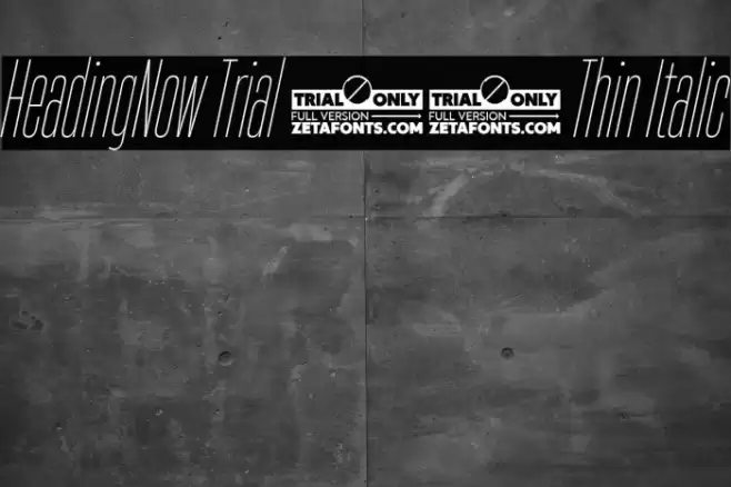 HeadingNow Trial 11 Thin Italic Font examples