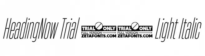 HeadingNow Trial 12 Light Italic  免费字体下载