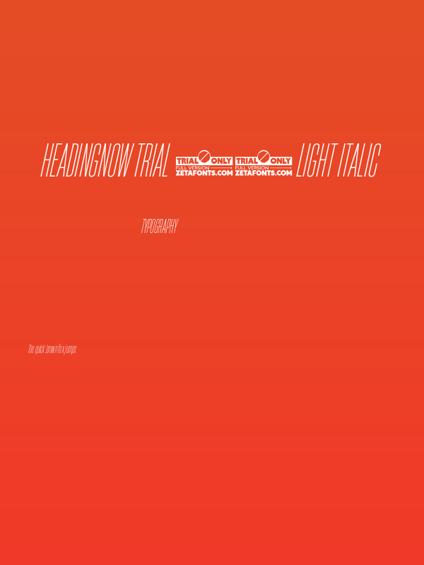 HeadingNow Trial 12 Light Italic Poster