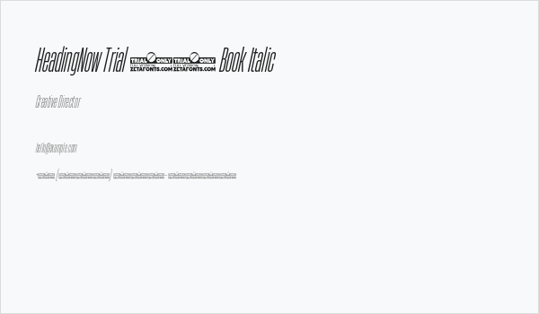 HeadingNow Trial 13 Book Italic Business Card