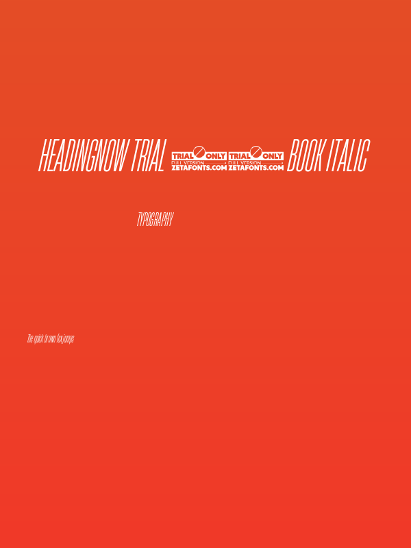 HeadingNow Trial 13 Book Italic Poster