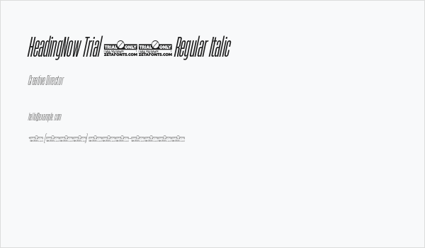 HeadingNow Trial 14 Regular Italic Business Card