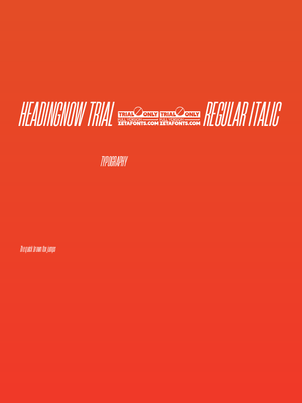 HeadingNow Trial 14 Regular Italic Poster