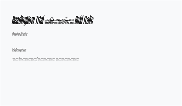 HeadingNow Trial 16 Bold Italic Business Card