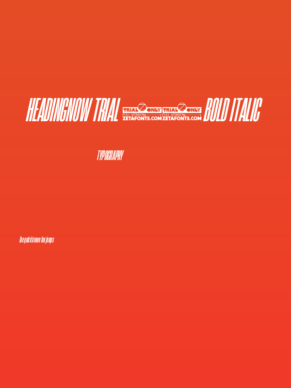 HeadingNow Trial 16 Bold Italic Poster